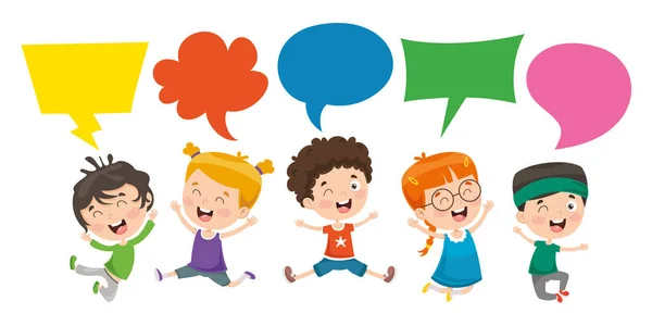 Vector Illustration Kids Speech Bubble — Stock Vector