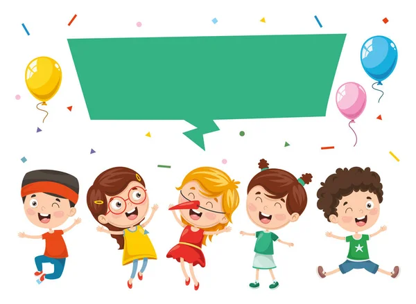 Vector Illustration Kids Speech Bubble — Stock Vector