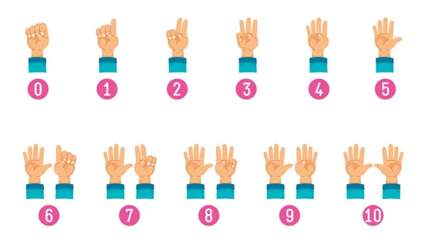 Vector Illustration Counting Hand — Stock Vector