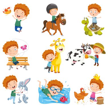 Çizgi film karakterinin vektör çizimi