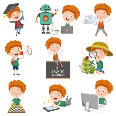 Çizgi film karakterinin vektör çizimi