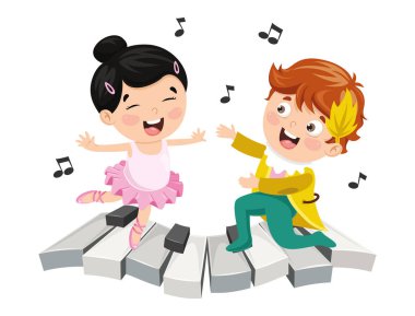 Çocukların müzik vektör çizim