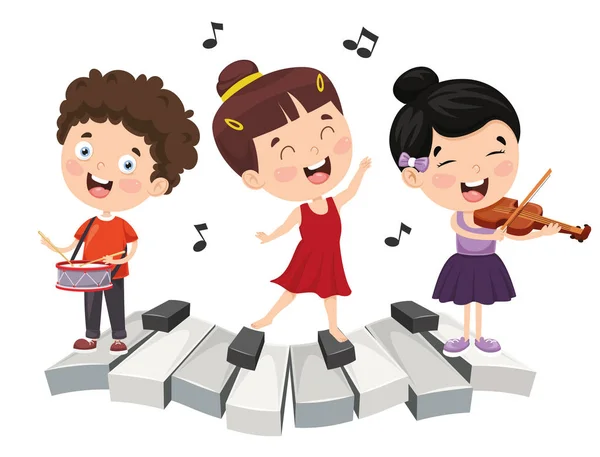 Εικονογράφηση Φορέας Μουσικής Παιδιά — Διανυσματικό Αρχείο
