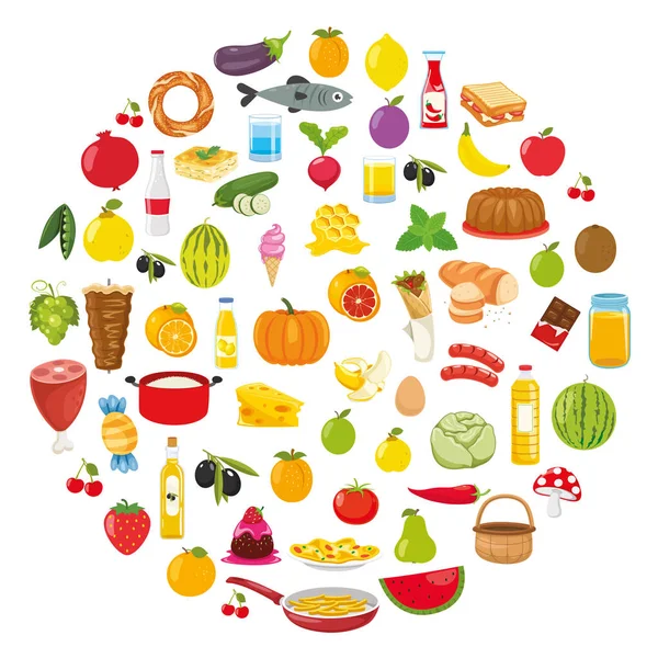 食品概念设计的矢量图解 — 图库矢量图片