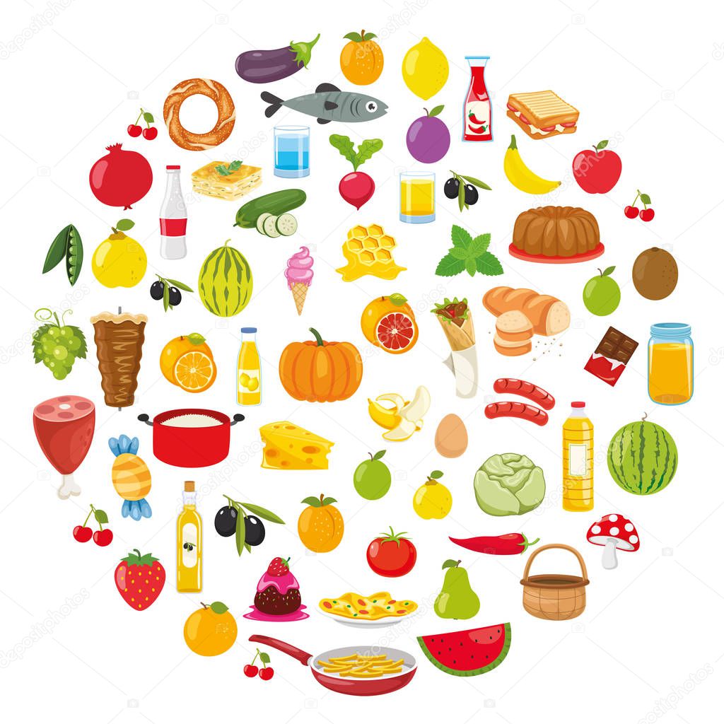 Vector Illustration Of Food Concept Design