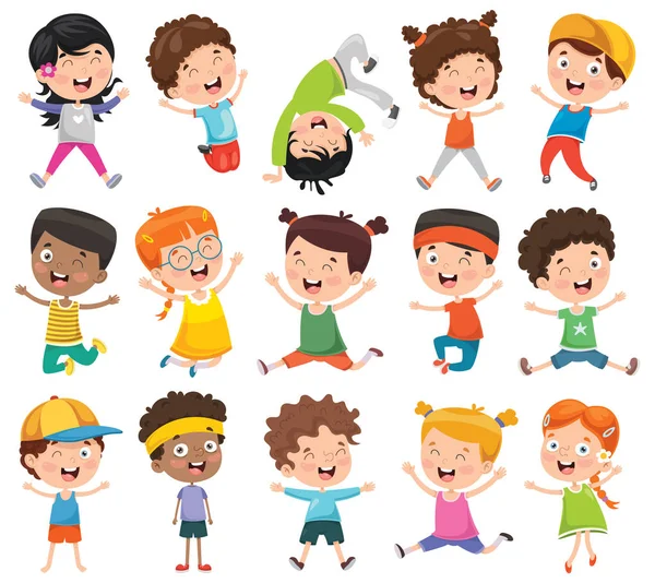 Ilustración Vectorial Niños Dibujos Animados — Vector de stock