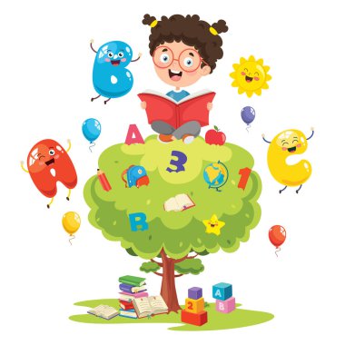 Vektör Illustration çocuk eğitim konsepti