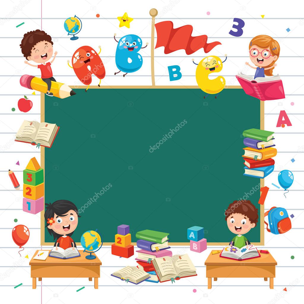 Vector Illustration Of Children Education Concept