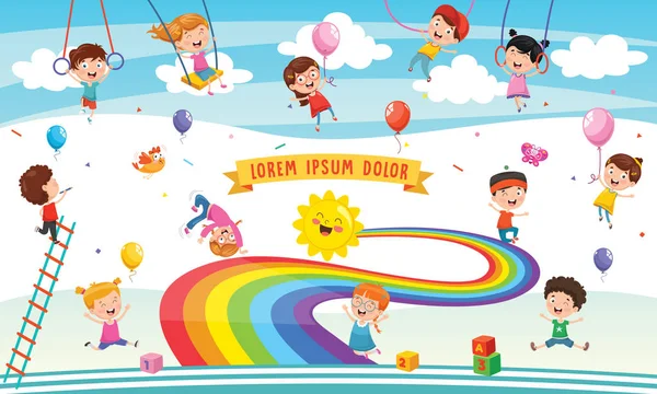 Vector Illustratie Van Rainbow Children — Stockvector