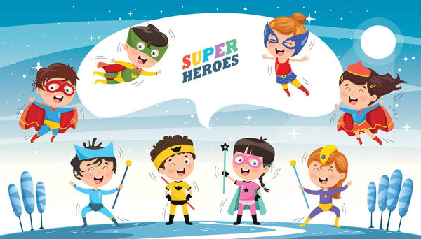 Vector Illustration Of Superheroes