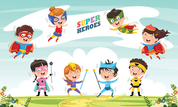 Vector Illustration Of Superheroes