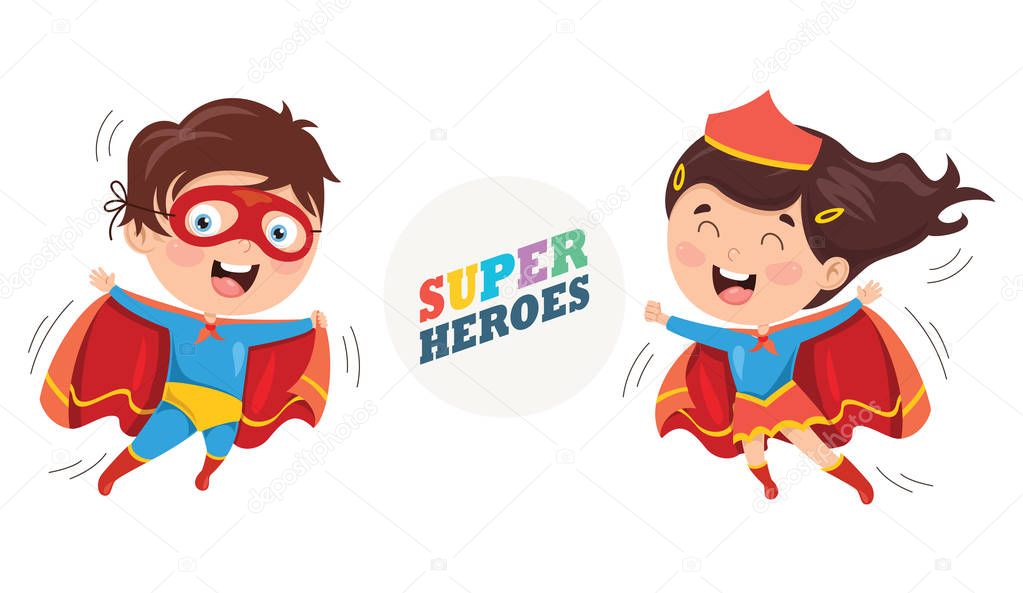 Vector Illustration Of Superheroes