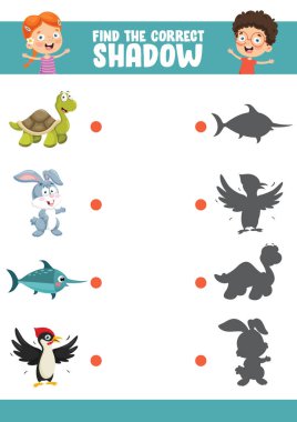 Doğru Gölge Egzersizbulma Vektör İllüstrasyon