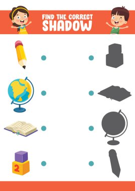 Doğru Gölge Egzersizbulma Vektör İllüstrasyon