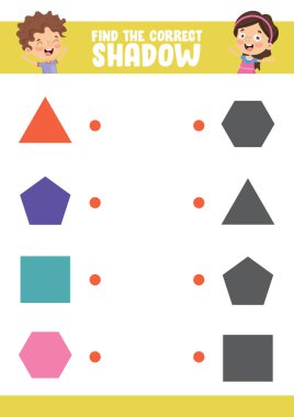 Doğru Gölge Egzersizbulma Vektör İllüstrasyon