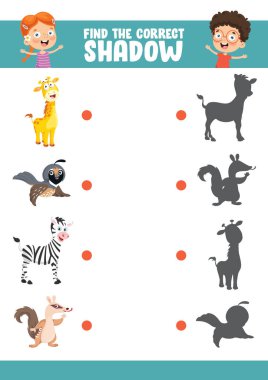 Doğru Gölge Egzersizbulma Vektör İllüstrasyon