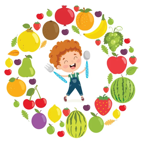 Ilustração Vetorial Conceito Alimentação Infantil — Vetor de Stock