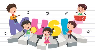 Vektör İllüstrasyon Çocuk Müzik Arka Plan