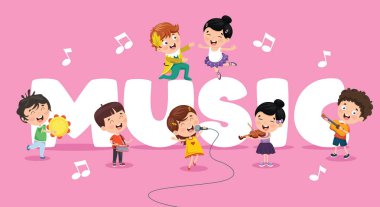 Vektör İllüstrasyon Çocuk Müzik Arka Plan
