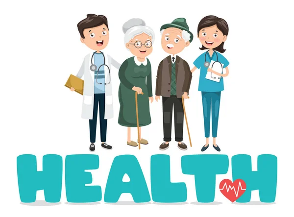 Ilustração Vetorial Médico Cuidados Saúde —  Vetores de Stock