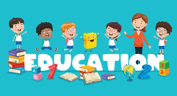 Vector Illustration Children Education — Stock Vector