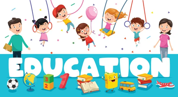 Ilustración Vectorial Educación Infantil — Vector de stock