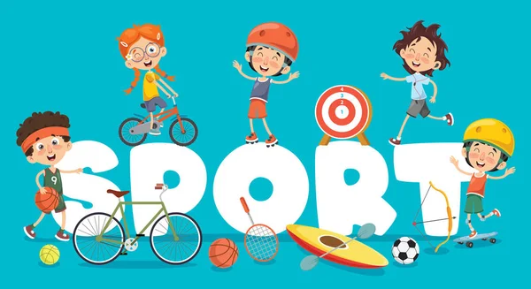 Illustration Vectorielle Contexte Sportif Des Enfants — Image vectorielle