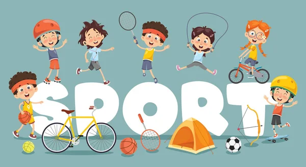 Illustration Vectorielle Contexte Sportif Des Enfants — Image vectorielle