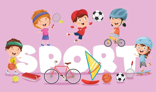 Векторная Иллюстрация Детского Спорта — стоковый вектор