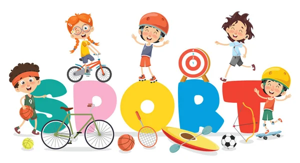 Illustration Vectorielle Contexte Sportif Des Enfants — Image vectorielle