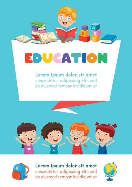Ilustração Vetorial Educação Infantil — Vetor de Stock