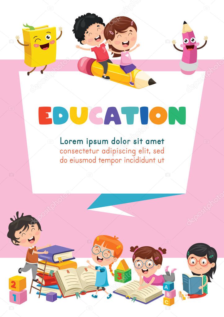Vector Illustration Of Children Education