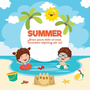 Yaz Çocukları Vektör İllüstrasyon
