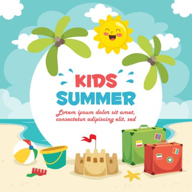 Yaz Çocukları Vektör İllüstrasyon