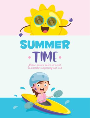 Yaz Çocukları Vektör İllüstrasyon