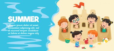 Yaz Çocukları Vektör İllüstrasyon