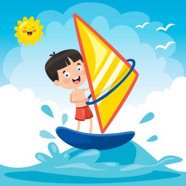 Yaz Çocukları Vektör İllüstrasyon