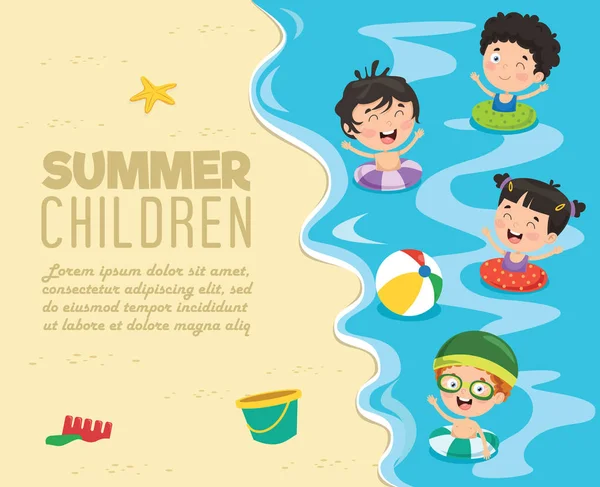 Yaz Çocukları Vektör İllüstrasyon