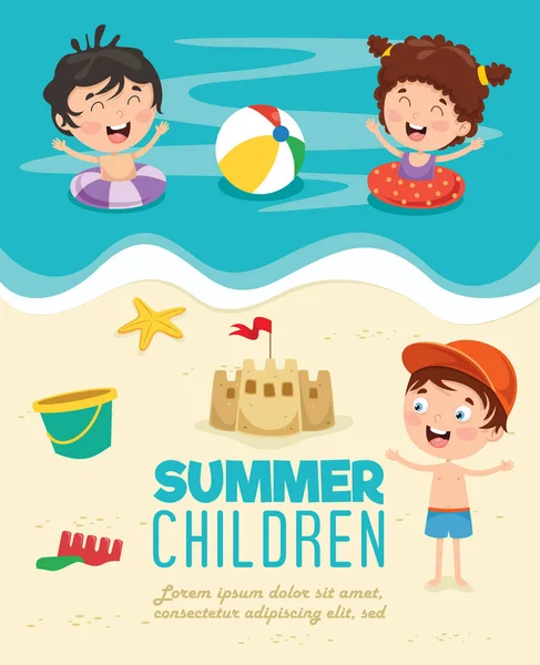 Yaz Çocukları Vektör İllüstrasyon