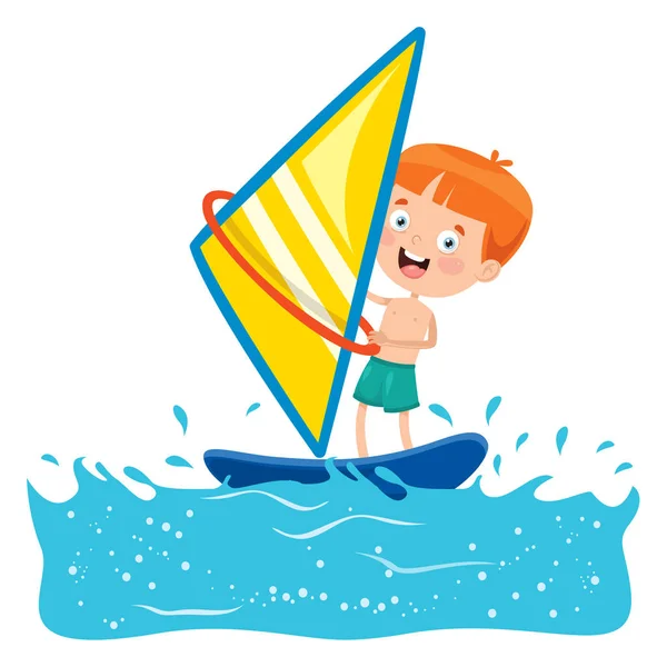 Ilustración Vectorial Niños Verano — Vector de stock