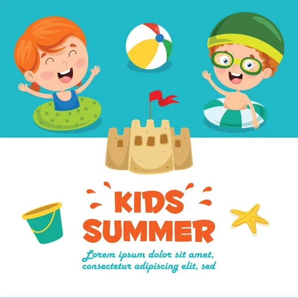 Yaz Çocukları Vektör İllüstrasyon