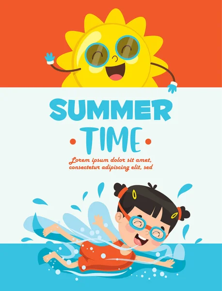 Yaz Çocukları Vektör İllüstrasyon