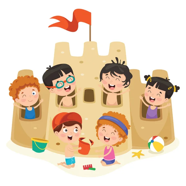 Yaz Çocukları Vektör İllüstrasyon