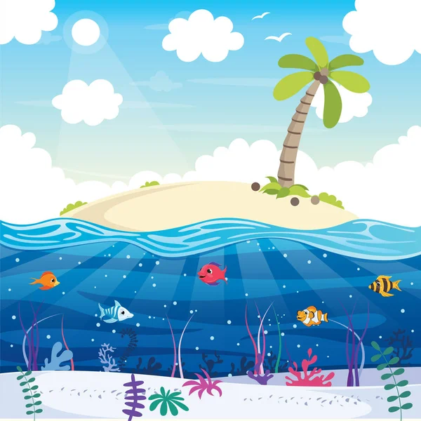 Vector Illustration Summer Children — Stock Vector