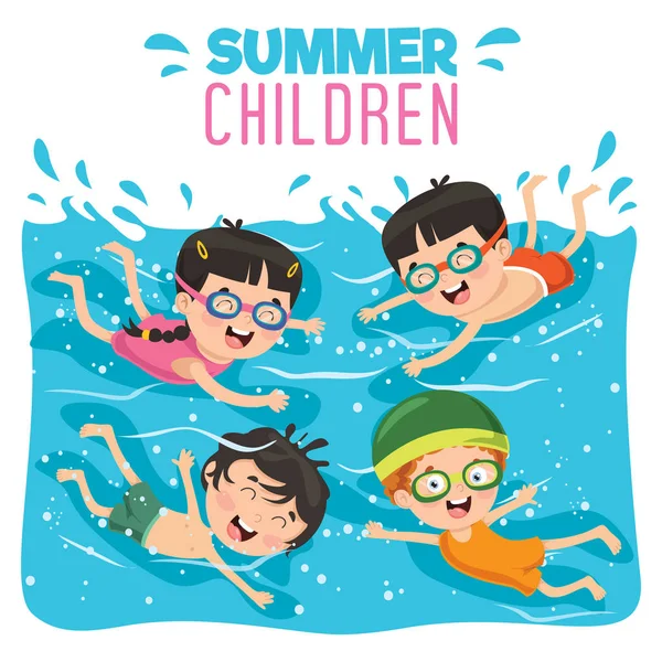 Yaz Çocukları Vektör İllüstrasyon