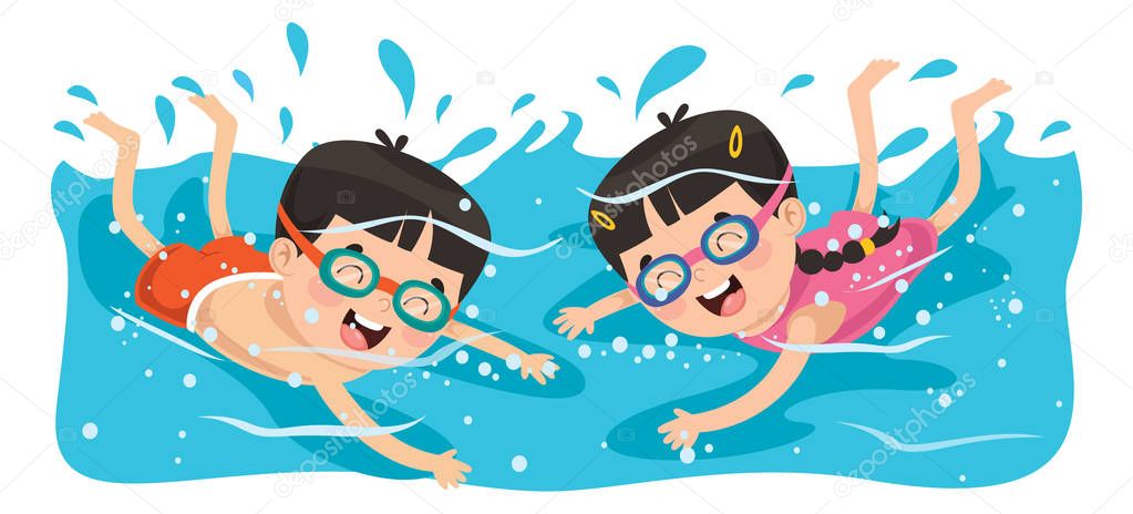 Vector Illustration Of Summer Children