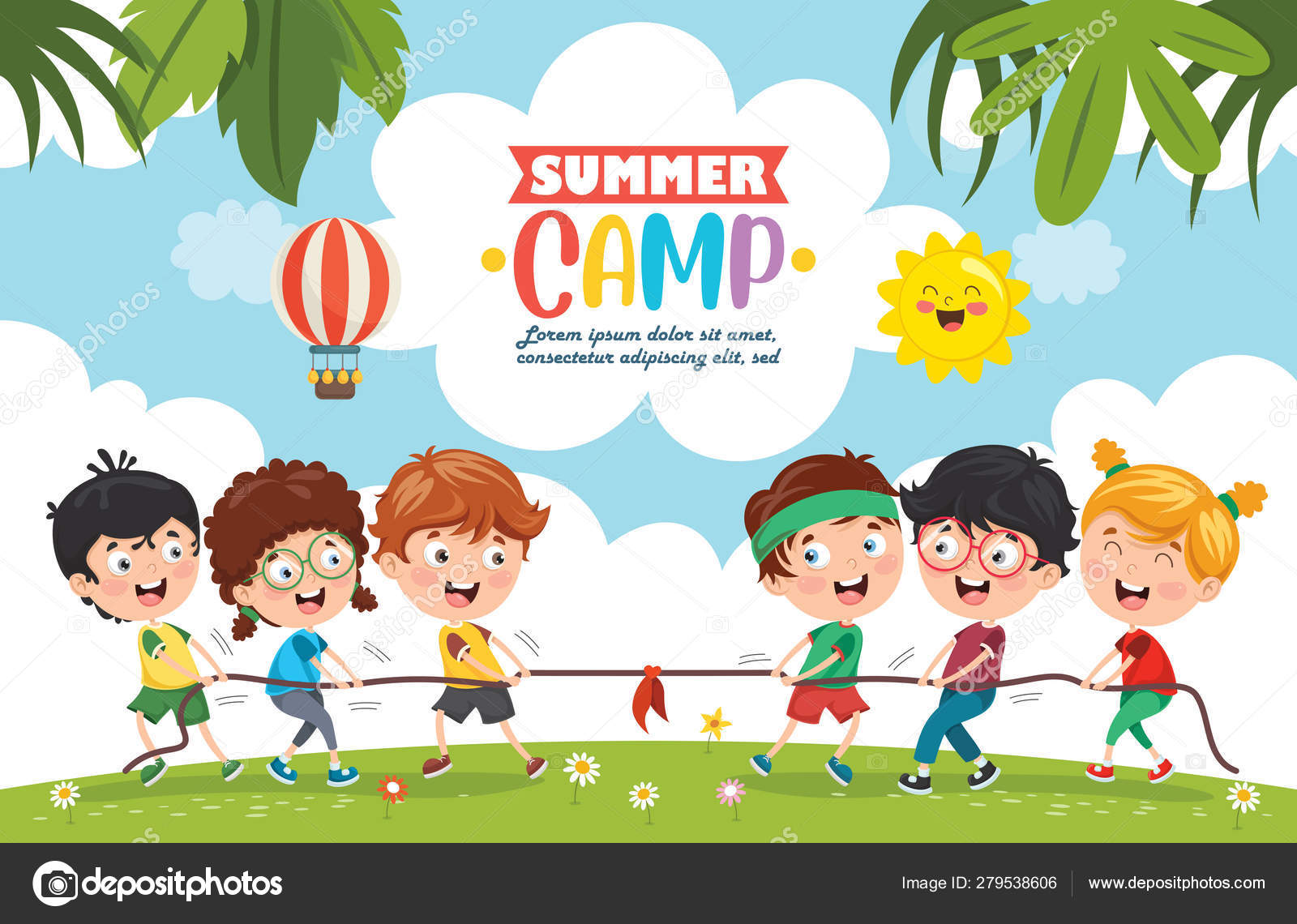 Vector Illustration Kids Summer Camp Stock Vector by ...