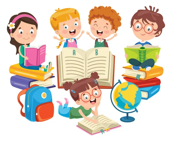 Vector Illustration Children Education - Stok Vektor