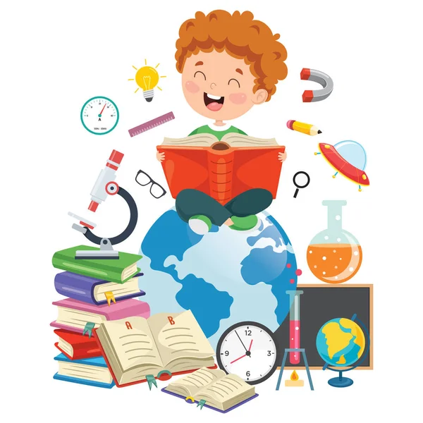 Ilustración Vectorial Educación Infantil — Vector de stock