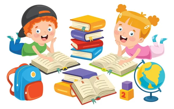 Illustrazione Vettoriale Dell Educazione Dei Bambini — Vettoriale Stock